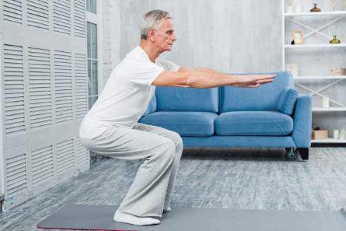 Balance Exercise for Stroke Man Doing Balance Exercise